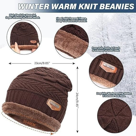 Fitness Mantra® Winter Woolen Beanie Cap & Muffler for Men & Women| Beanie Cap| Winter Clothing Set| Woolen Topaa| Winter Cap| Head & Neck Warmer| 1 Set|