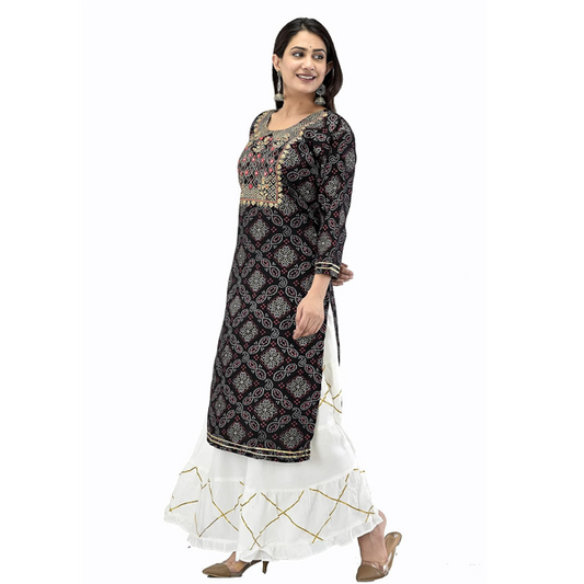 Kurti with White Sharara Plazzo