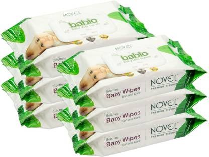 NOVEL Baby Wipes 80 Sheets pack of 6/with Lid  (480 Wipes)
