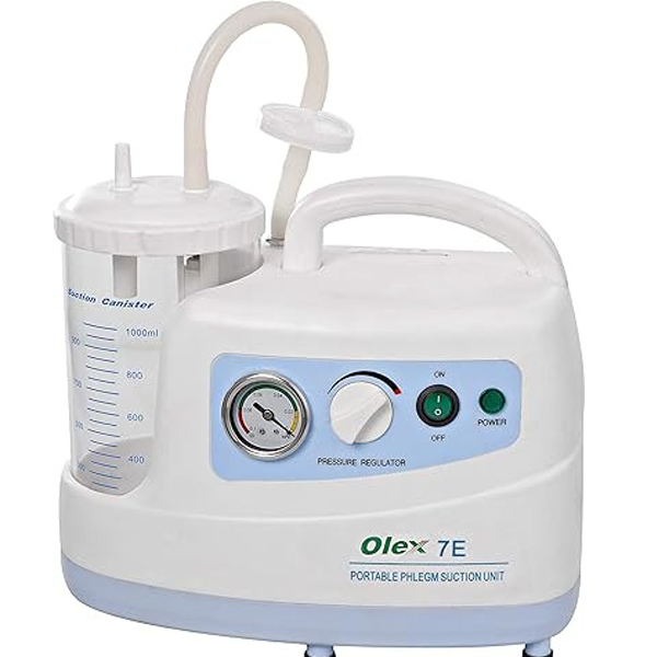 Olex Portable Phlegm Suction Machine Unit with 1000 ml Jar for Home, Clinic, Dentist and Hospital with 1 Year Warranty